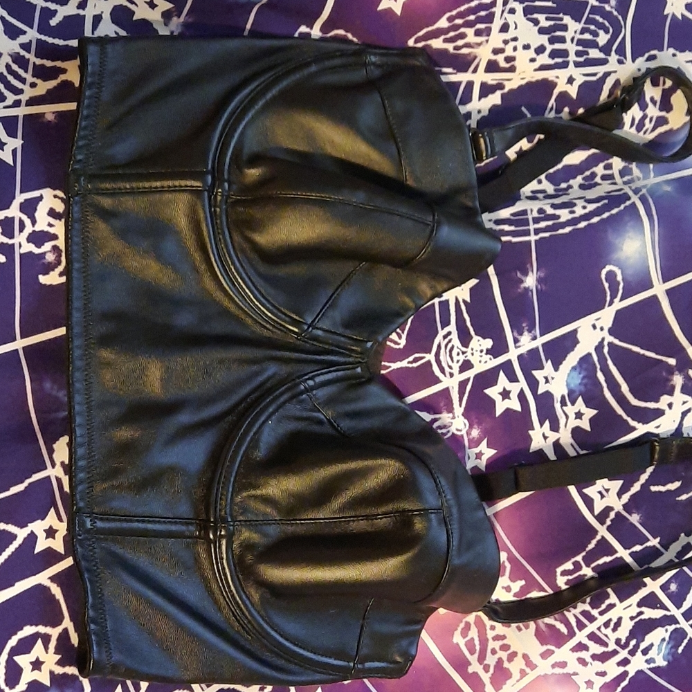 Faux Leather Bra Bustier